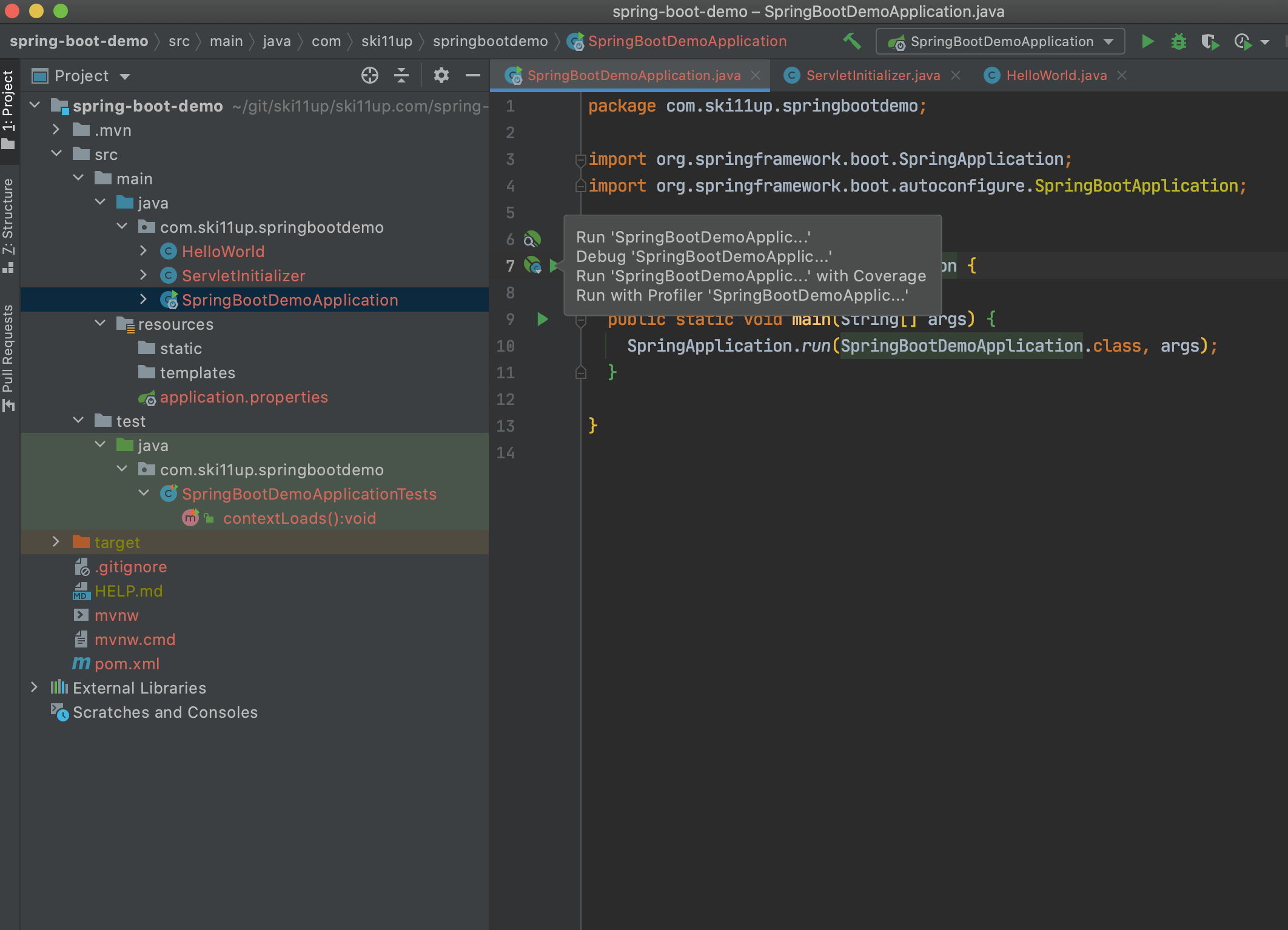 intellij spring boot